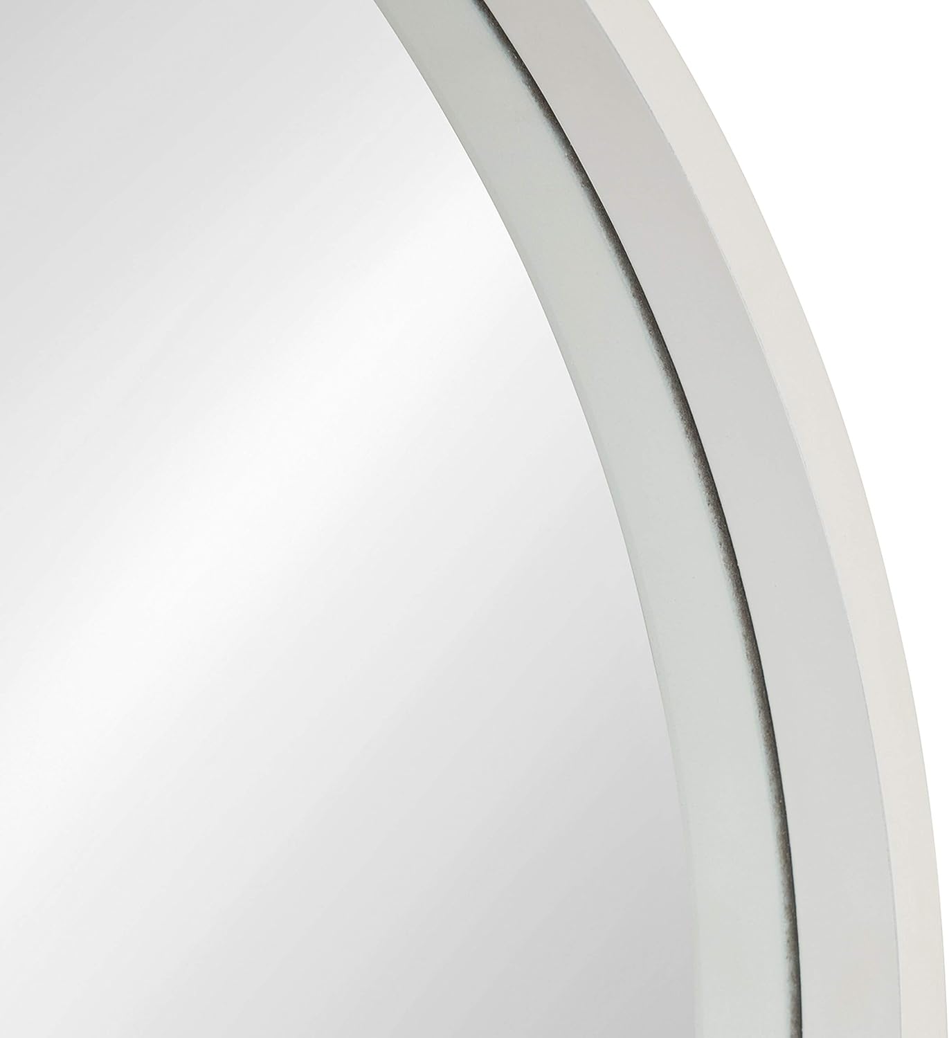 Round Modern Wood Wall Mirror — 25.6" - View 3