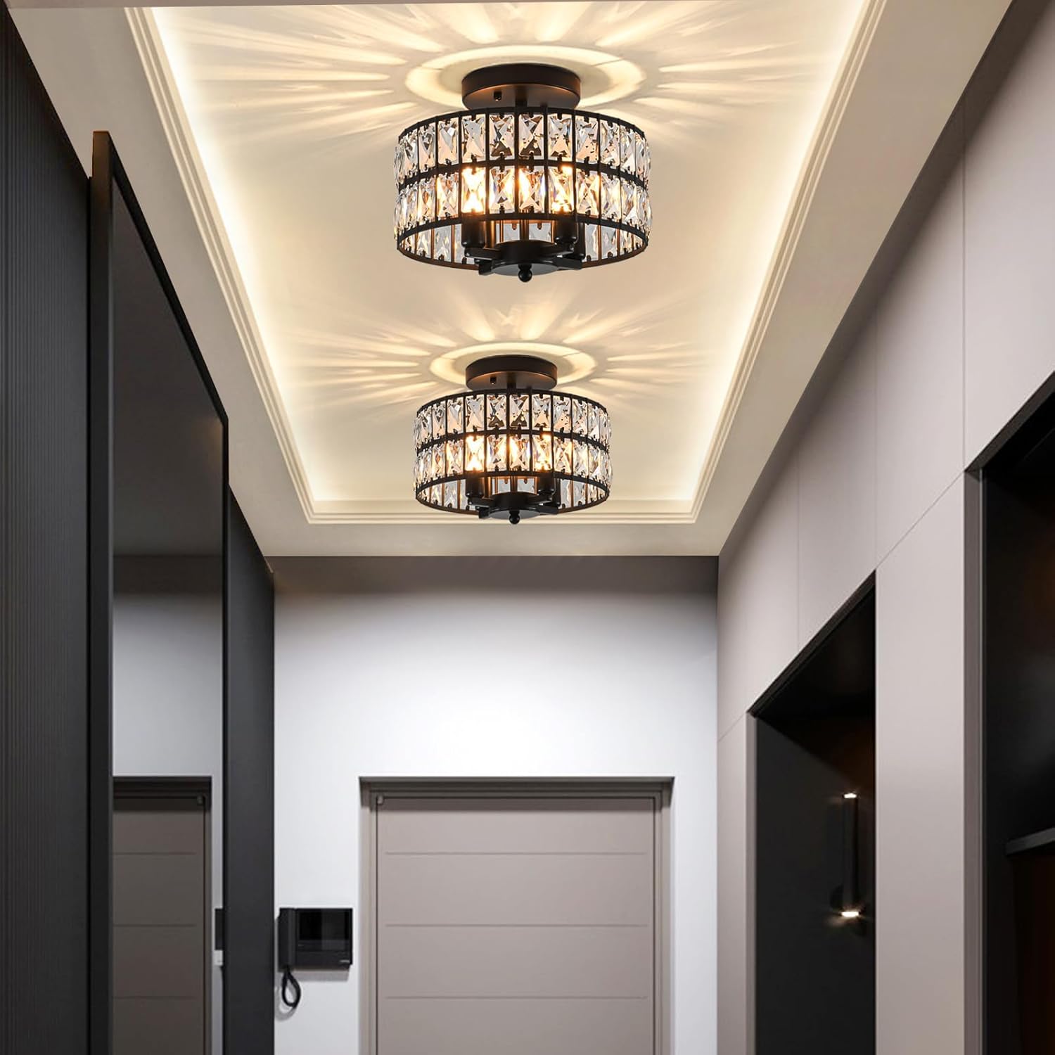 Luxe Black Chandelier — 12.6" - View 6