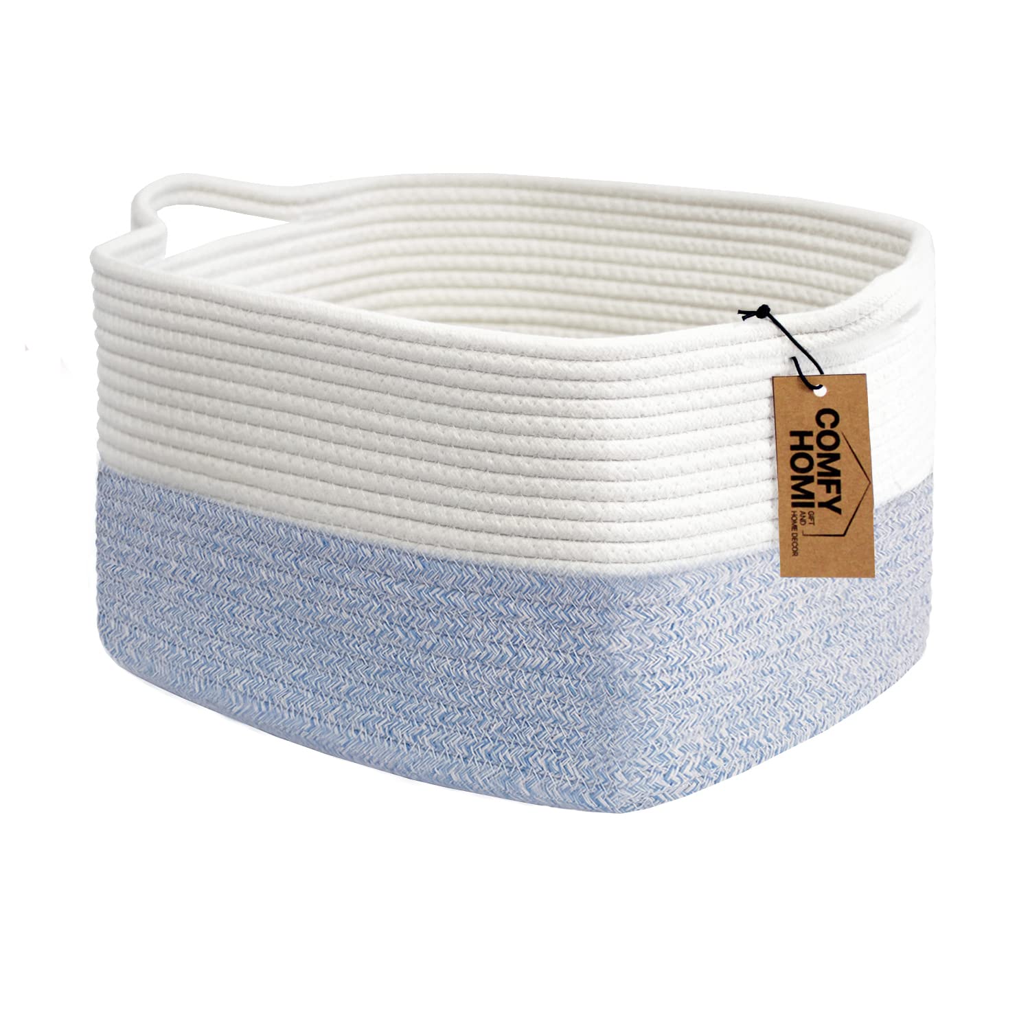 Boho Beige Woven Basket — 13.5"