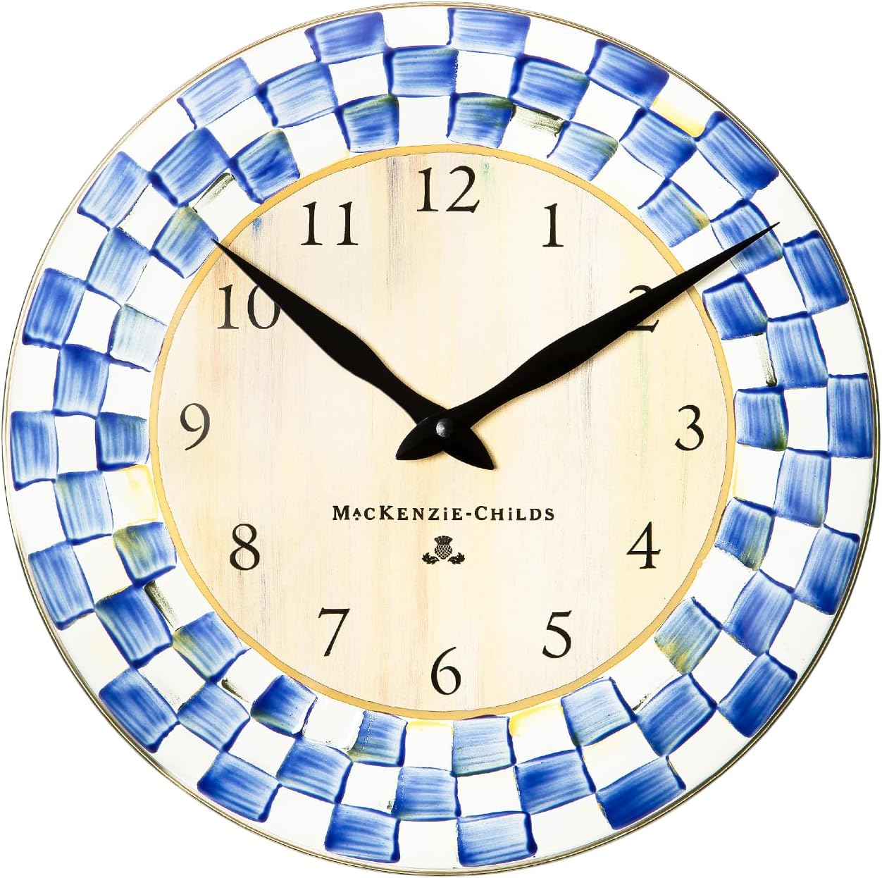 Purple Wall Clock — Royal Check