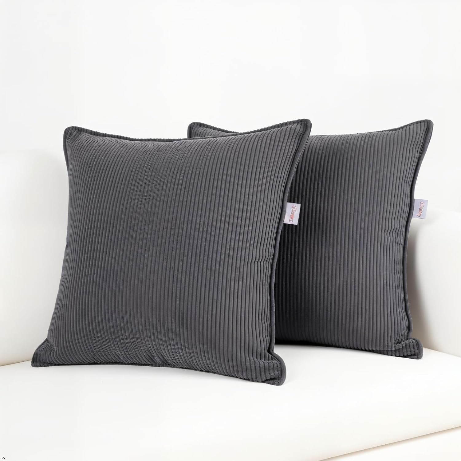 Boho Beige Throw Pillow Cover — 18" — Gray