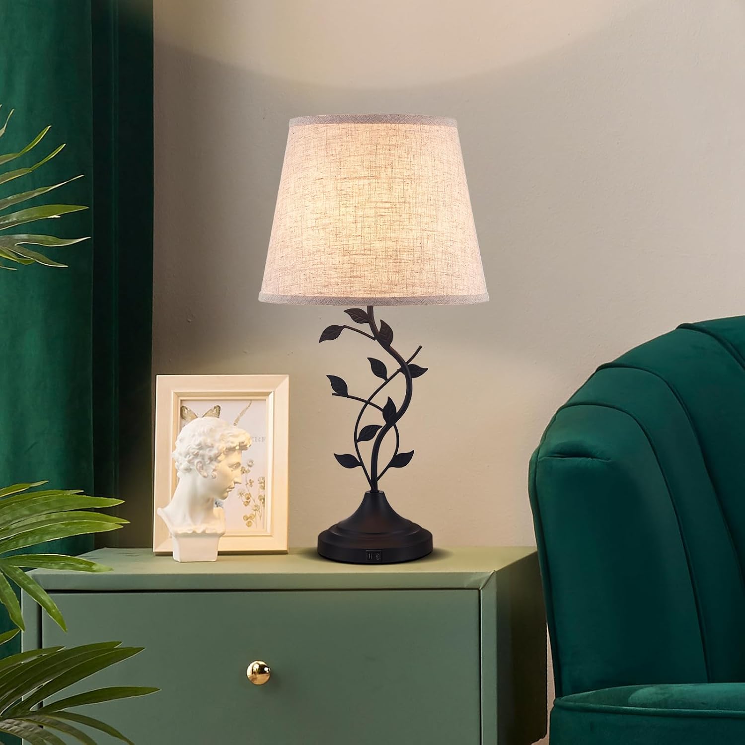 USB Beige Table Lamp - View 3