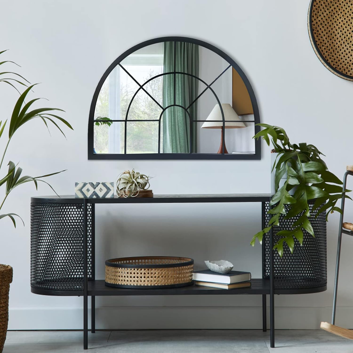 Farmhouse Black Round Mirror — 28" - View 6