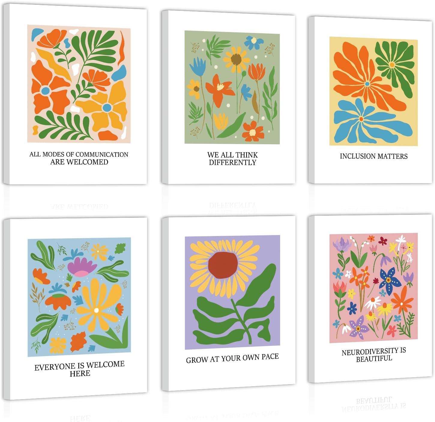 Blue Canvas Wall Art — 10" — Floral