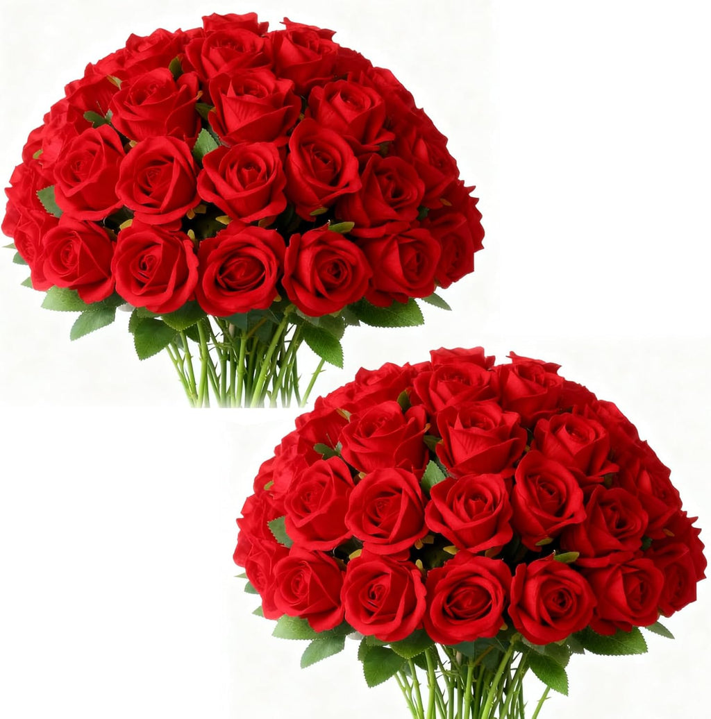 Black Artificial Flowers — Red