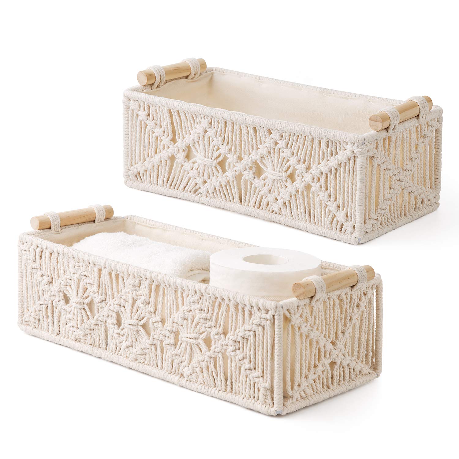 Boho Brown Storage Basket — Set of 2