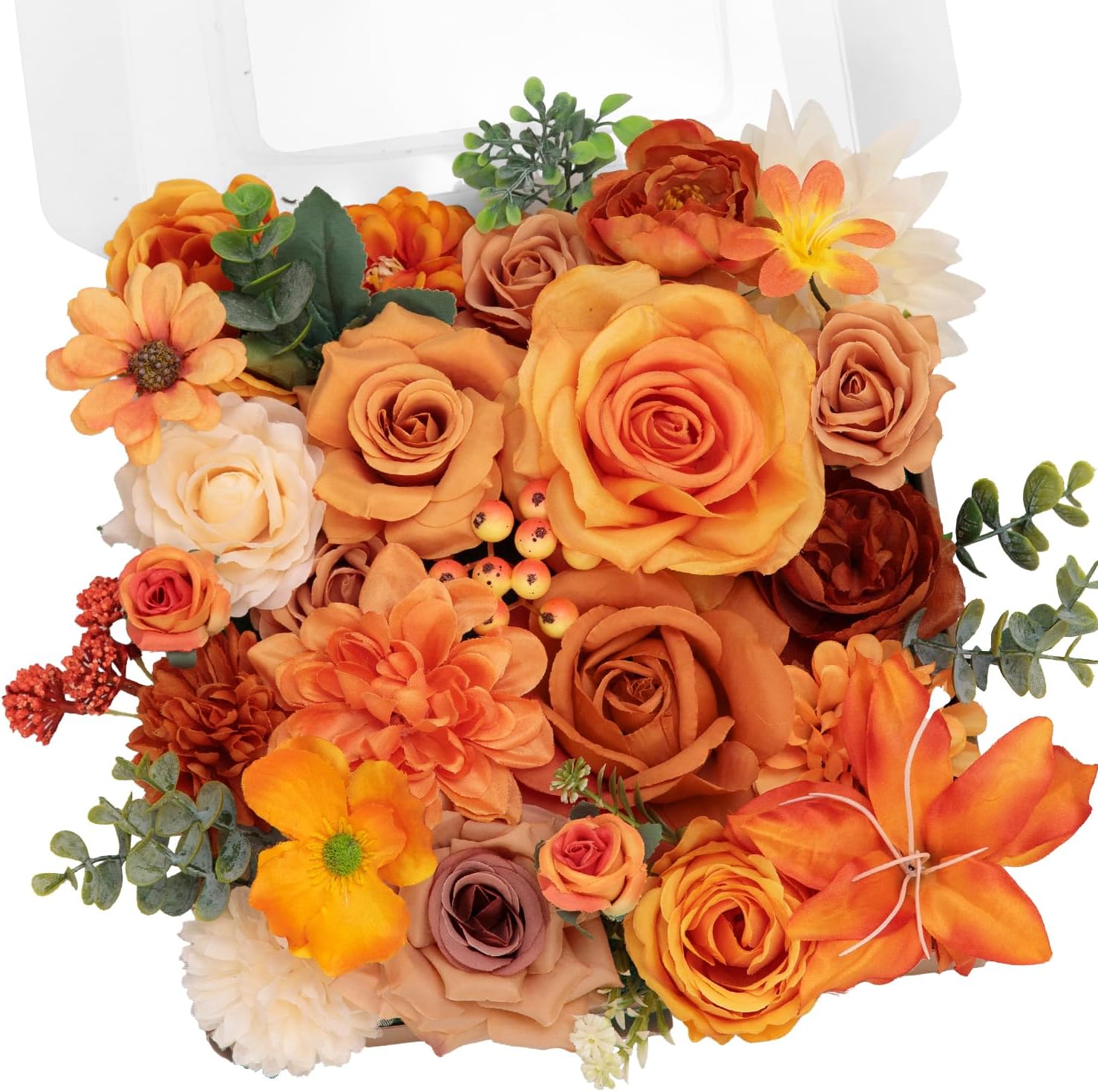 Black Artificial Flowers — Burnt Orange