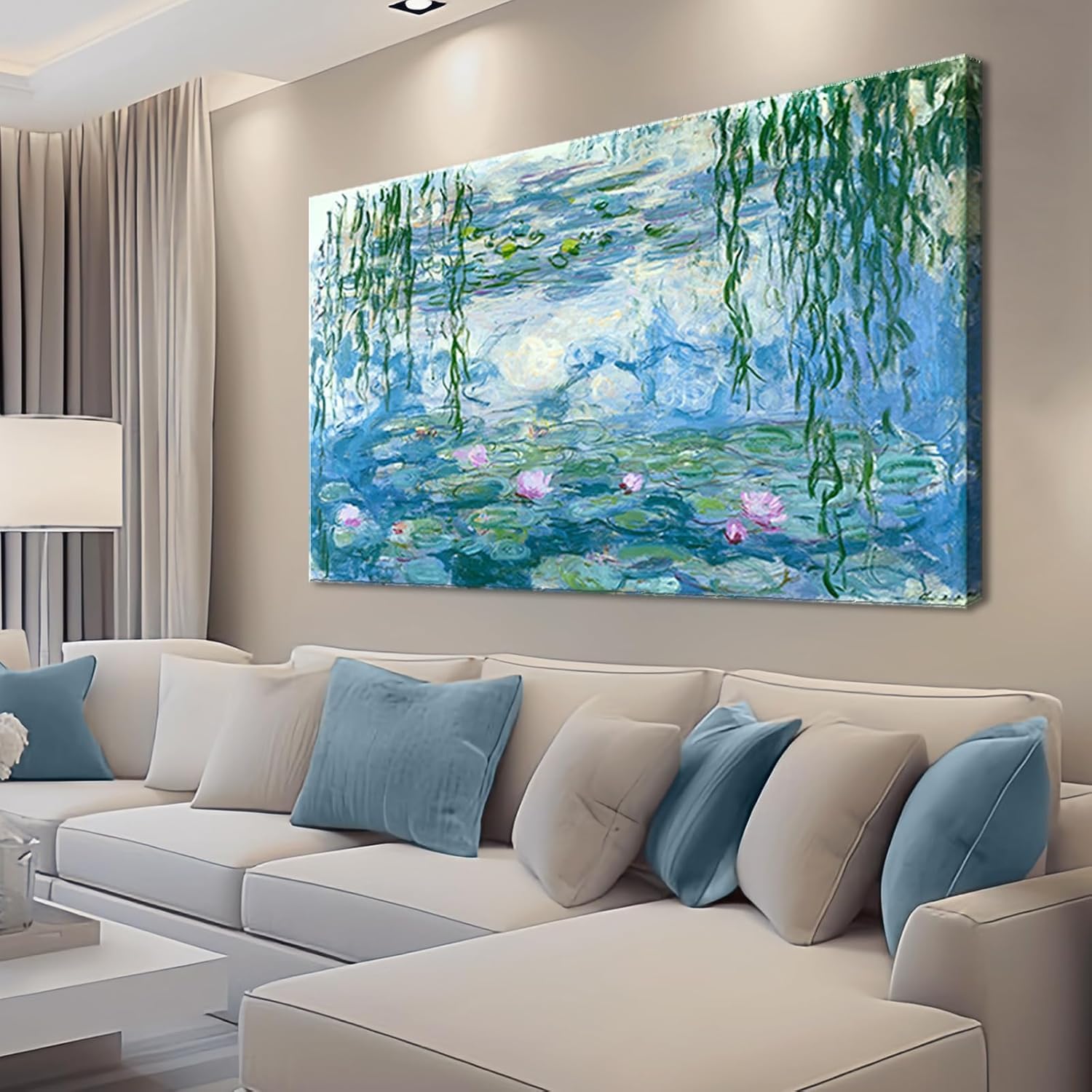 Framed Blue Wall Art — 12" — 48"L x 32"W