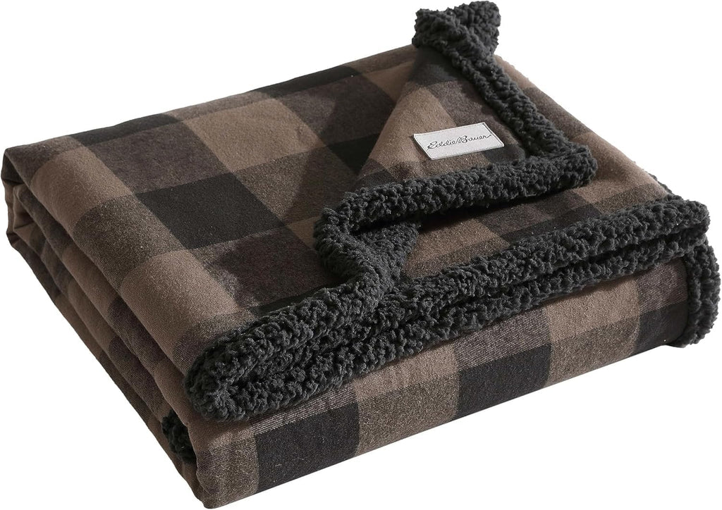 Beige Throw Pillow — 50x60 — Cabin Plaid Brown