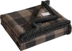 Beige Throw Pillow — 50x60 — Cabin Plaid Brown