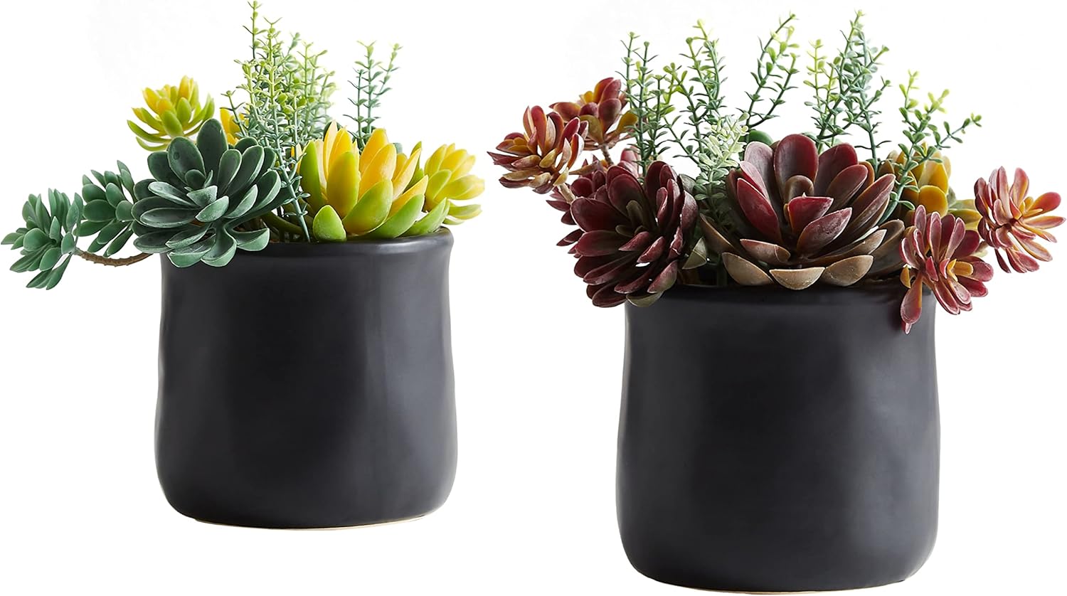Black Artificial Plant — Set of 3 — Black