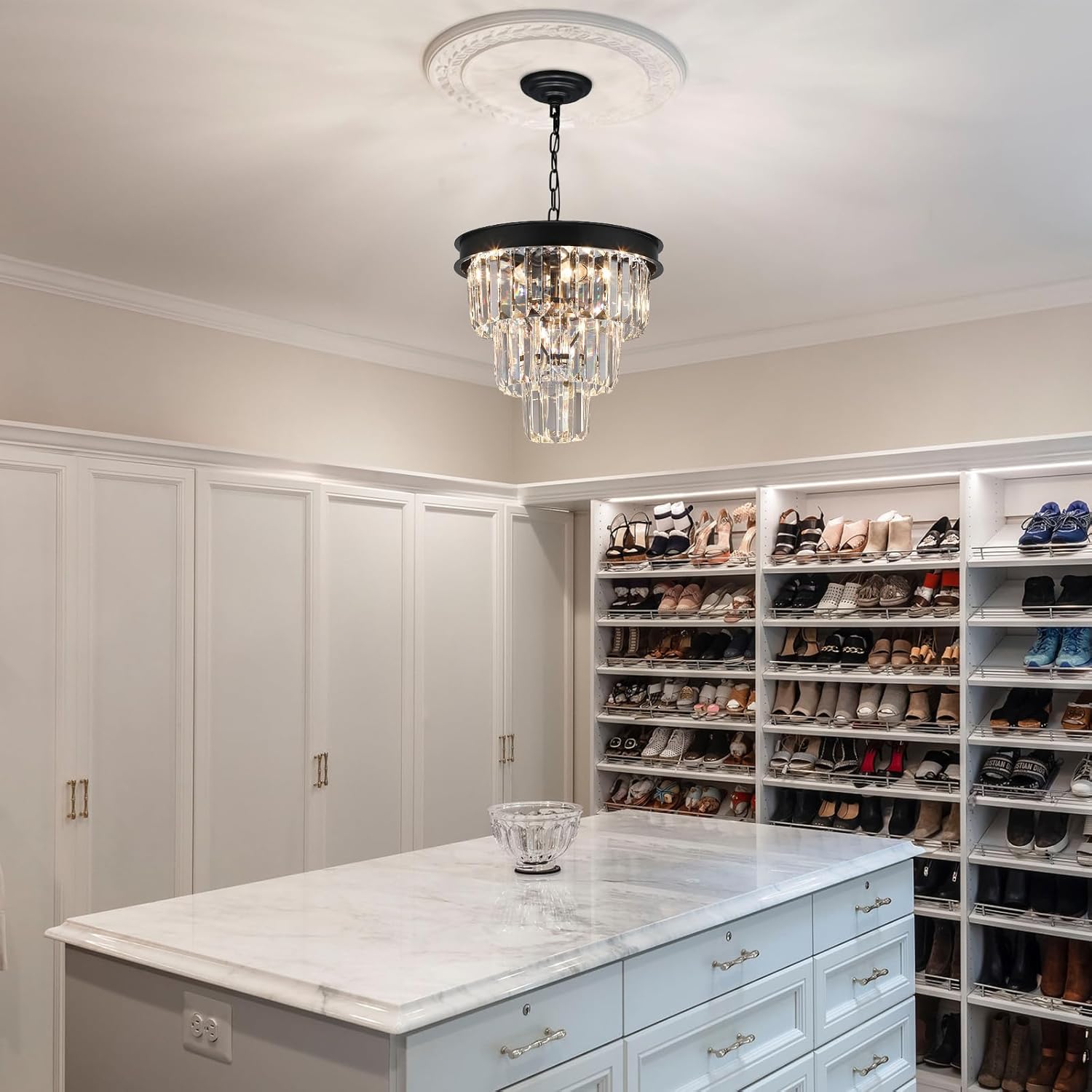 Luxe Black Chandelier — 12" - View 4