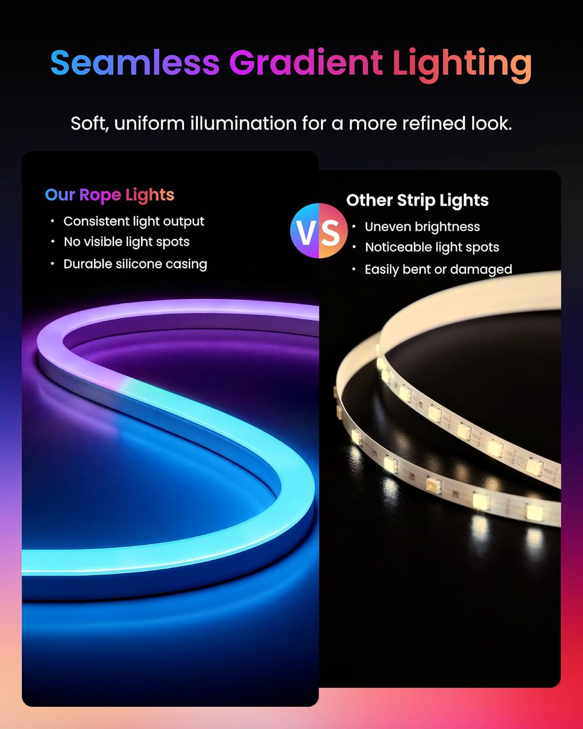 Rattan LED Strip Light - View 3