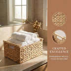 Rectangular Boho Wood Woven Basket - View 5
