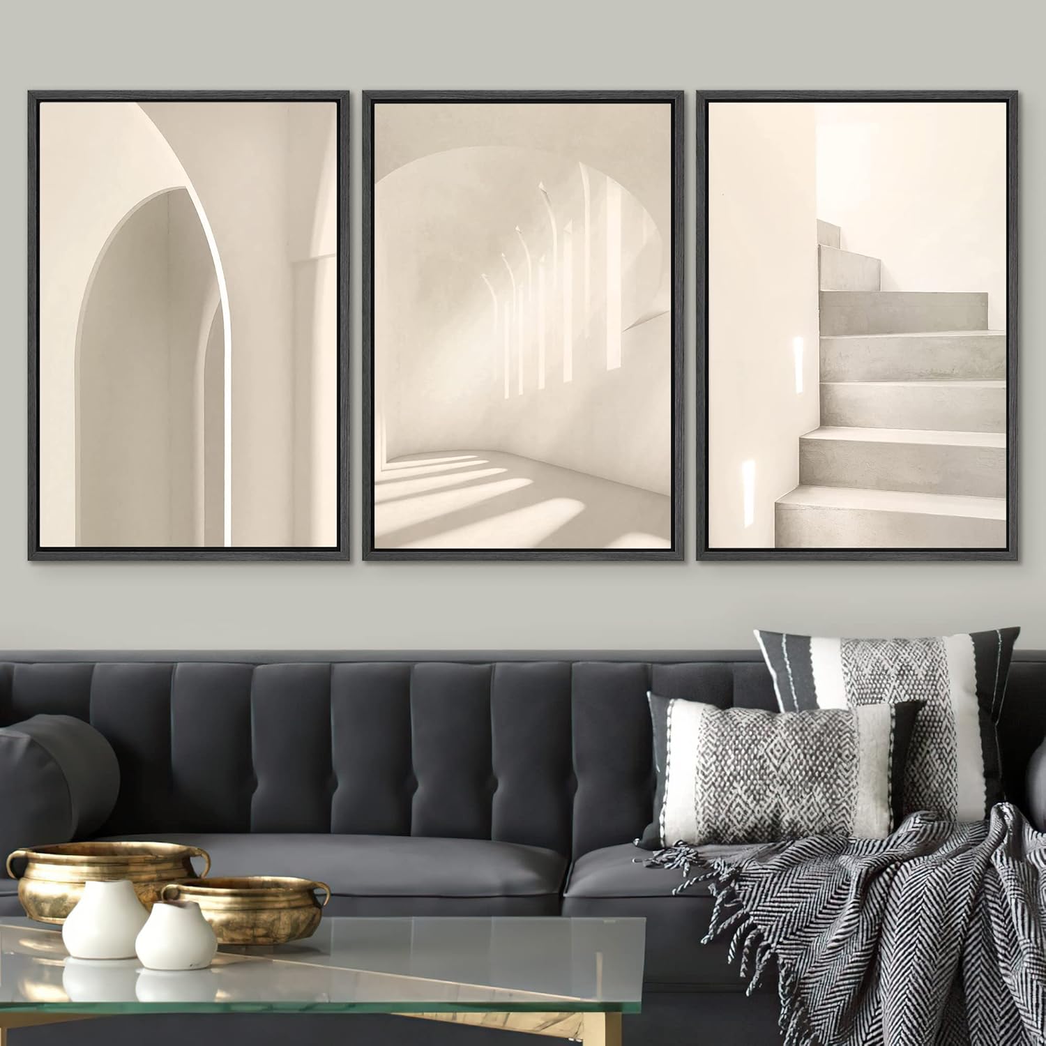 Framed Modern Fabric Wall Art — 24" - View 2