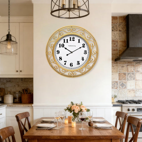 Battery Operated Luxe Black Wall Clock — 24"