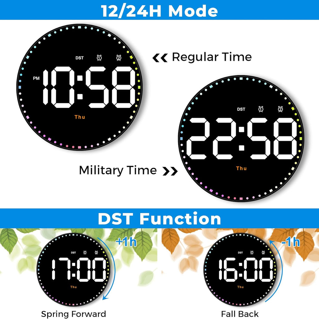 Adjustable Wall Clock — 10" - View 6