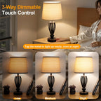 Dimmable Farmhouse Metal Bedside Lamp - View 3