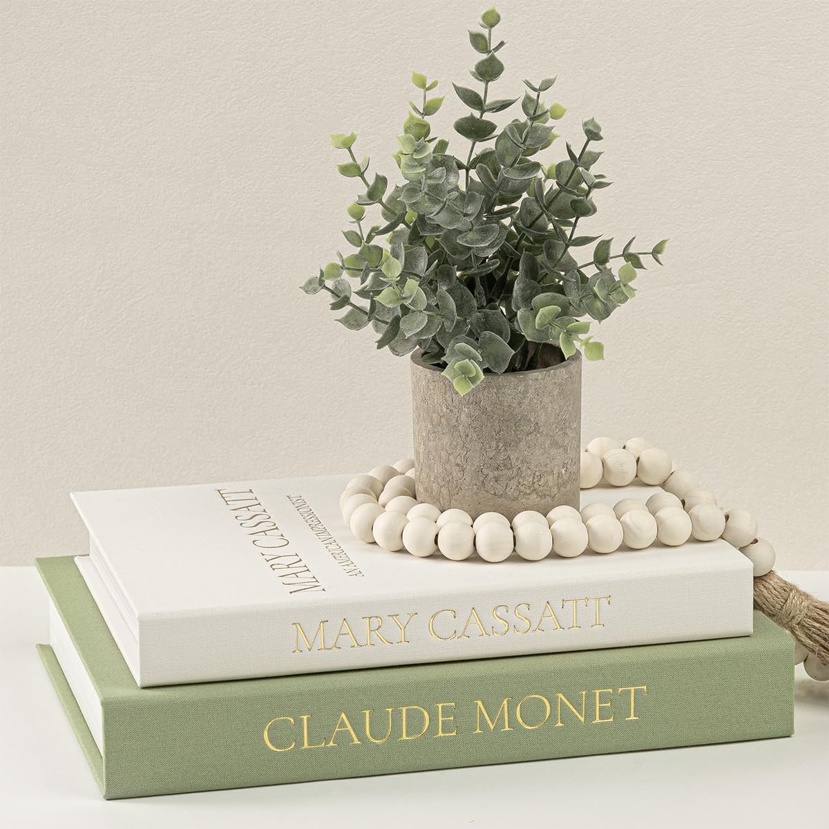 Linen Beige Storage Basket — Set of 2 — Beige-Green