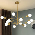 Adjustable Luxe Black Chandelier — 12-Light — Gold