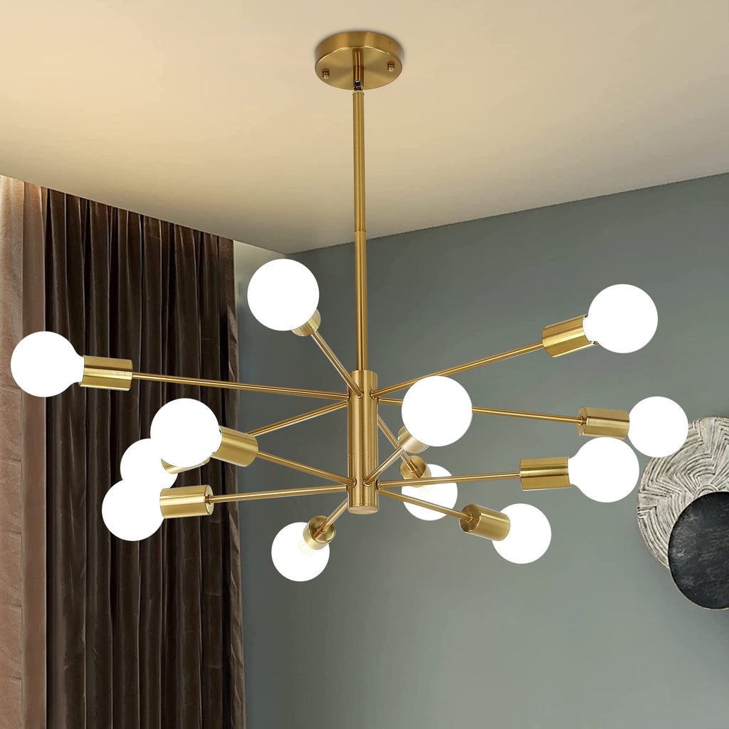 Adjustable Luxe Black Chandelier — 12-Light