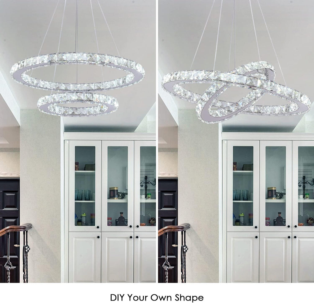 Adjustable Luxe Metal Chandelier — 8" - View 3