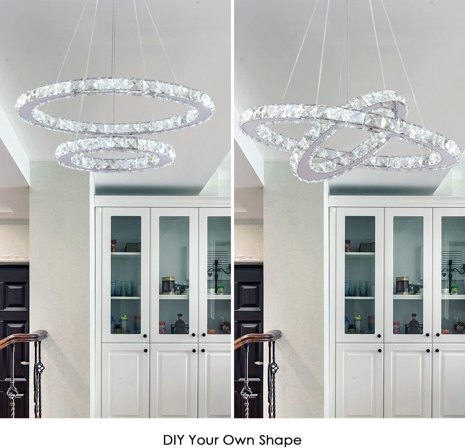 Adjustable Luxe Metal Chandelier — 8" - View 3