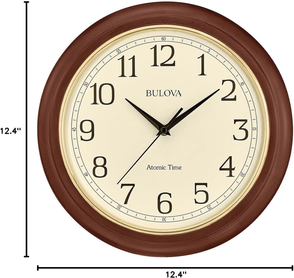 Battery Operated Mid-Century Wood Wall Clock — 12.4" - View 7