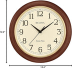 Battery Operated Mid-Century Wood Wall Clock — 12.4" - View 7