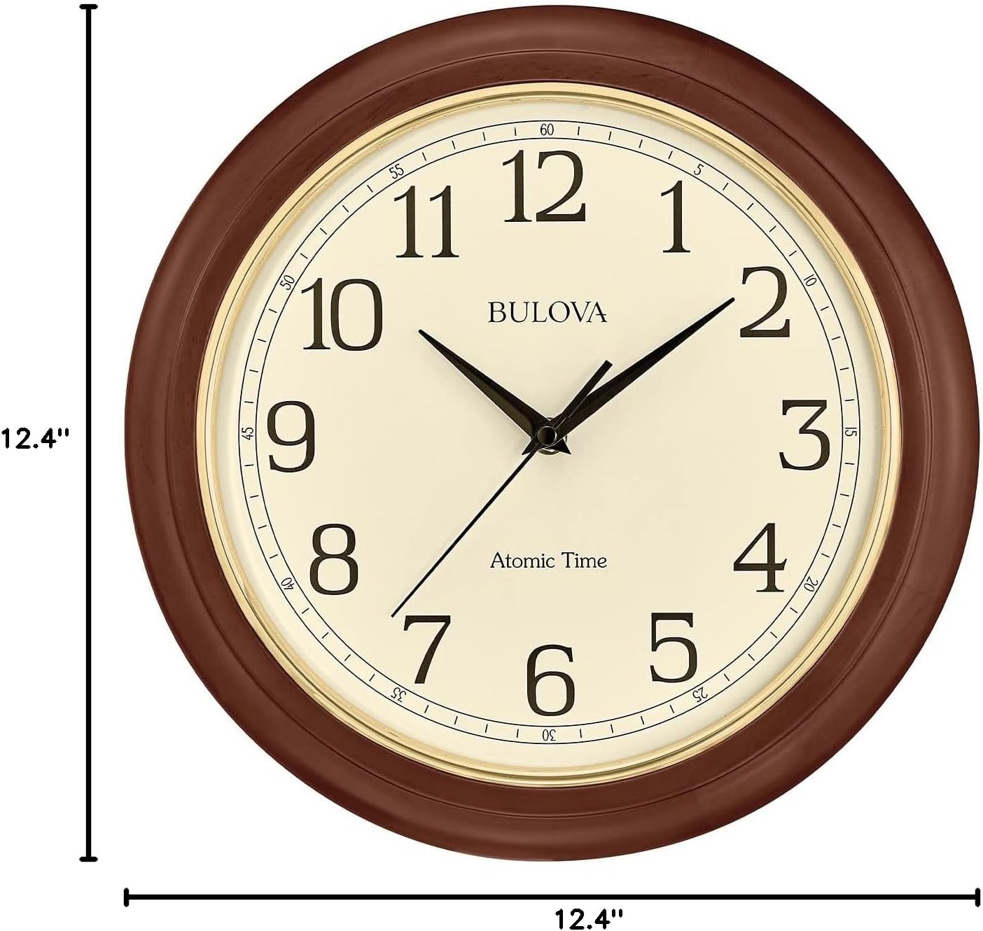 Battery Operated Mid-Century Wood Wall Clock — 12.4" - View 7