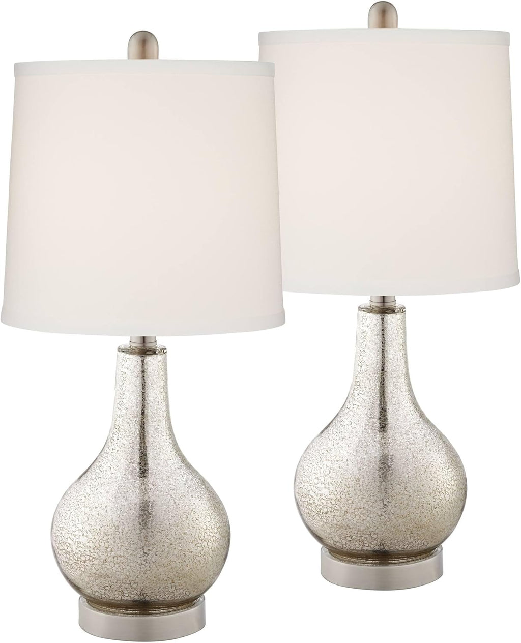 USB Charging Modern Silver Table Lamp — 21.75" - View 2