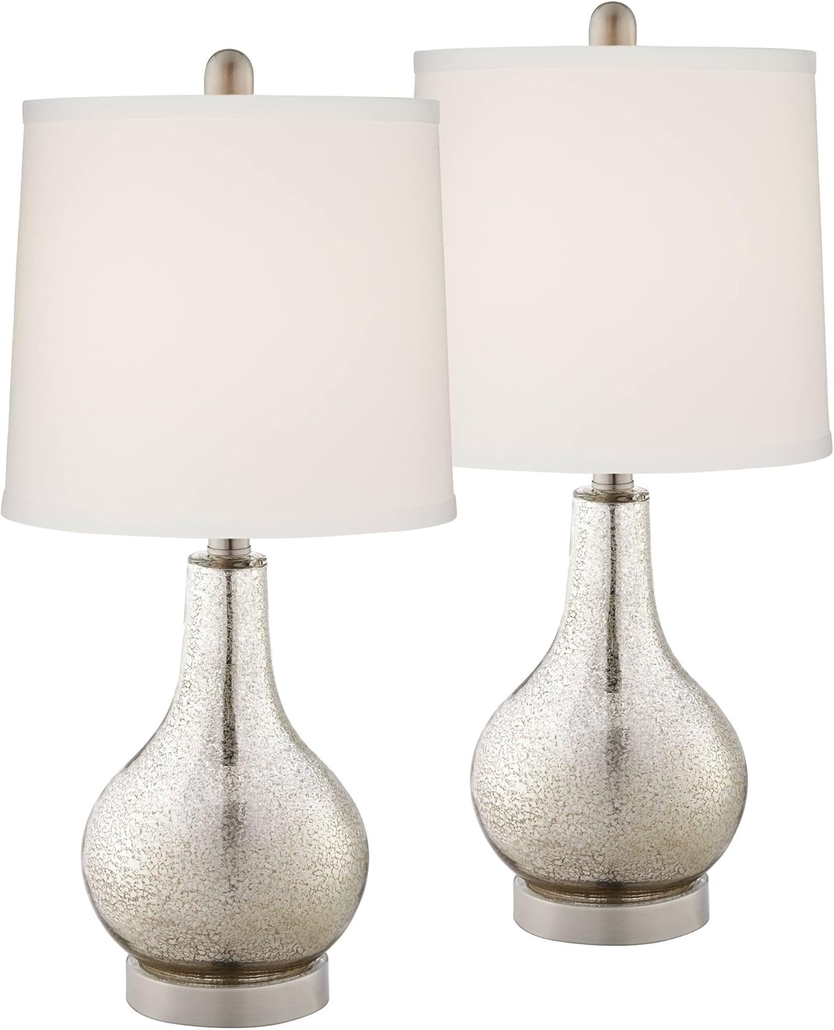 USB Charging Modern Silver Table Lamp — 21.75" - View 2