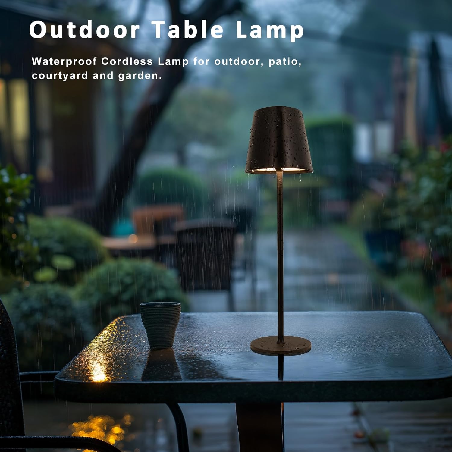 Cordless Black Table Lamp - View 4