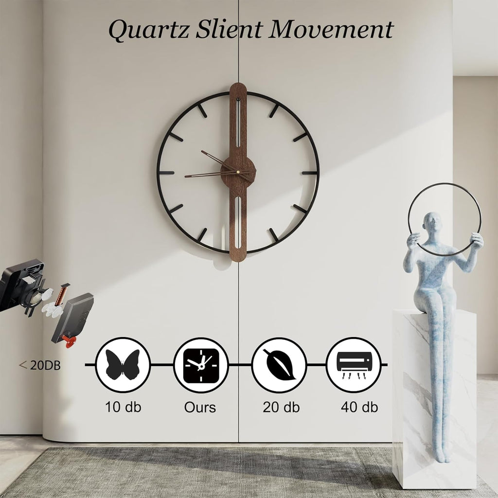 Modern Wood Wall Clock - View 3