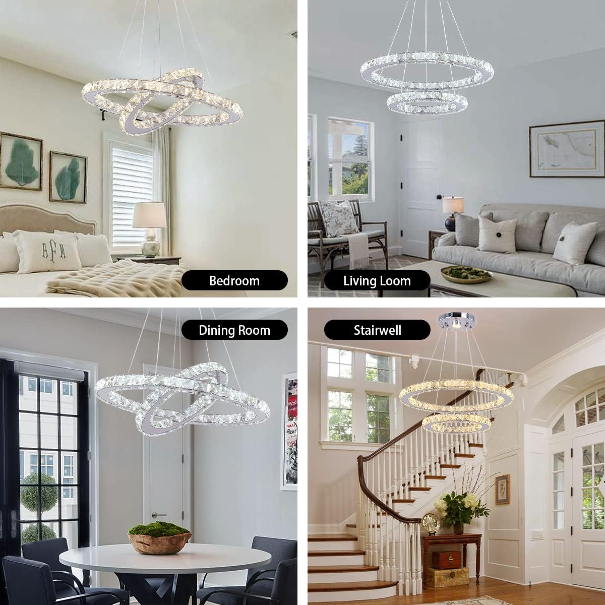 Adjustable Luxe Metal Chandelier — 8" - View 2