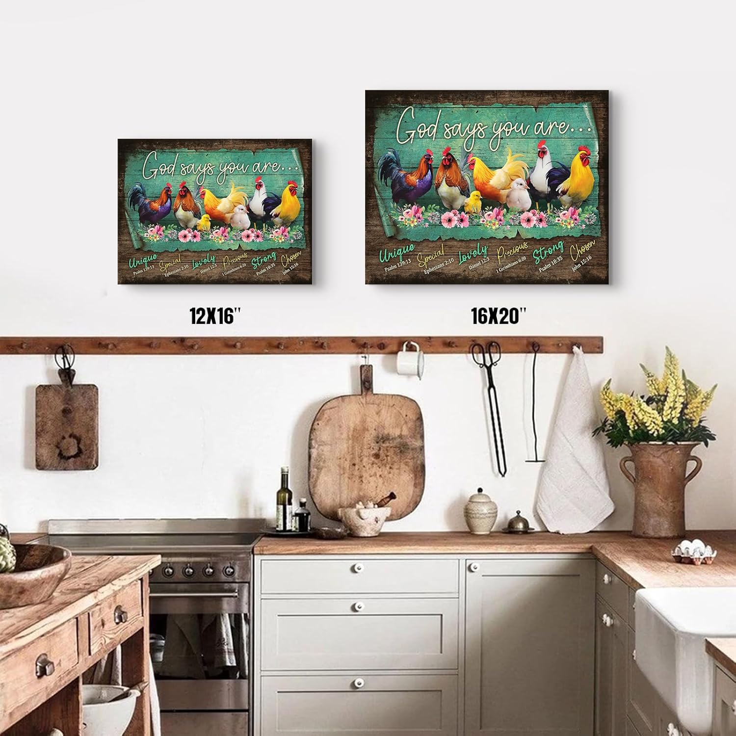 Framed Farmhouse Fabric Wall Decor — 12" - View 5