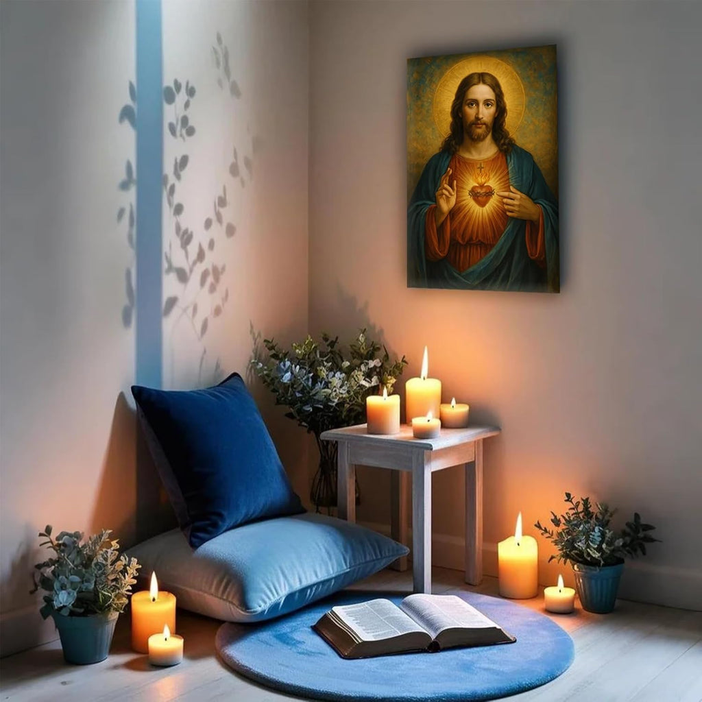 Luxe Blue Canvas Wall Art — 36" - View 4