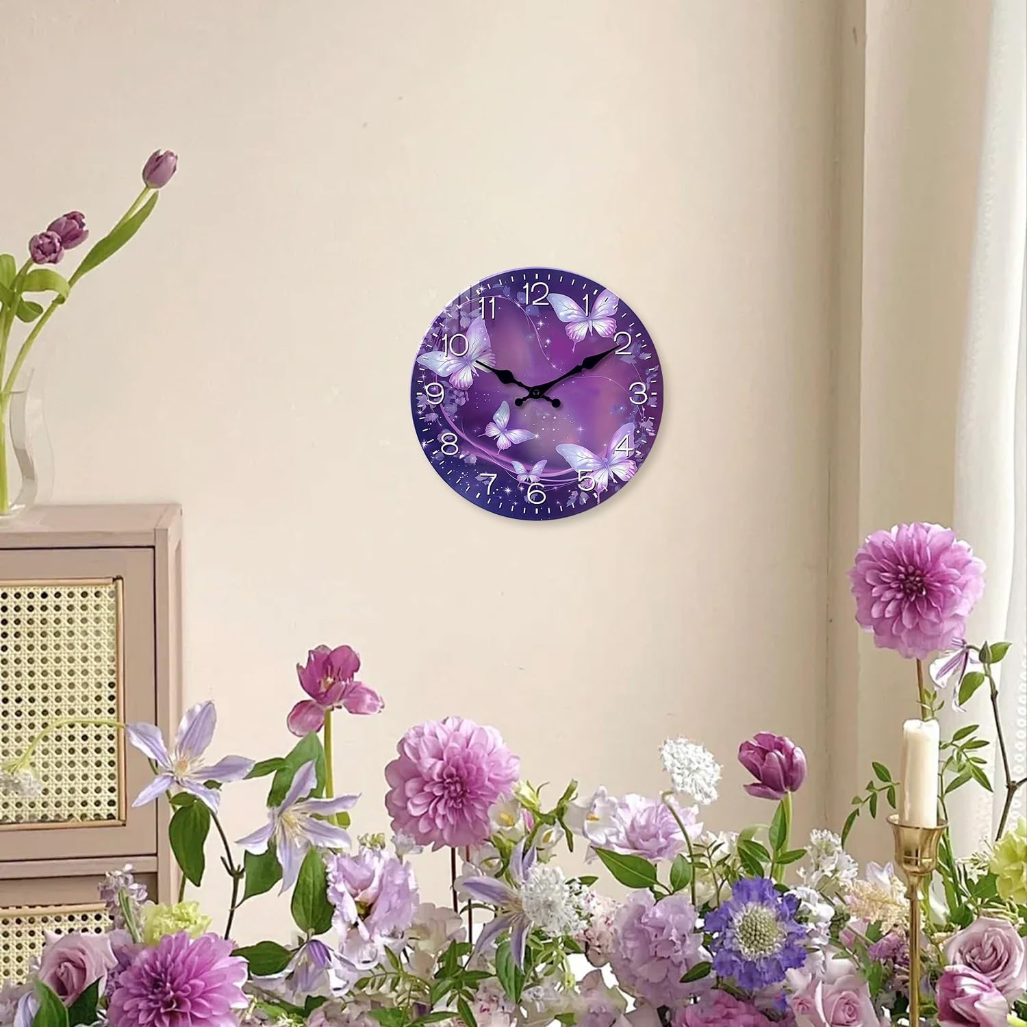 Battery Operated Pink Wall Clock — 16" - View 2
