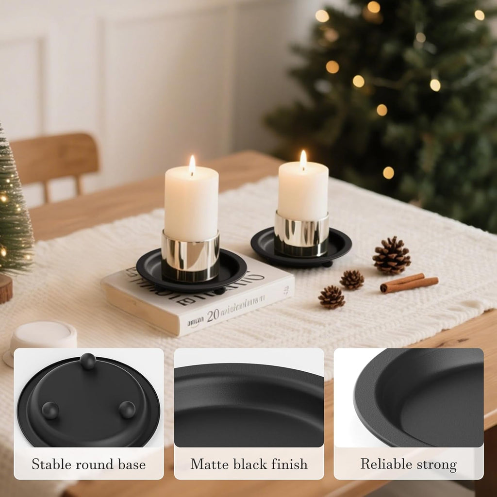 Round Black Candle — 13" - View 3