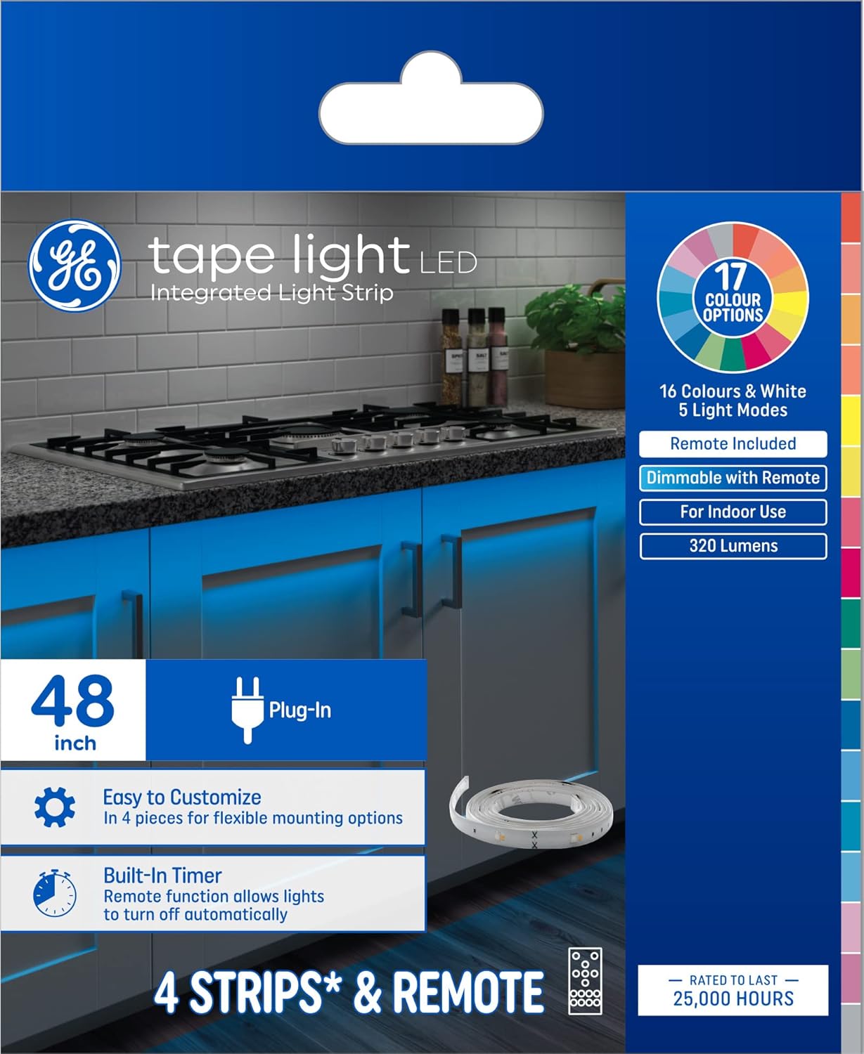 Color Changing Metal LED Strip Light — 1 ft 4 pack