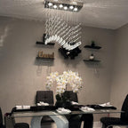 Rectangular Luxe Gold Chandelier — 23.6" - View 6
