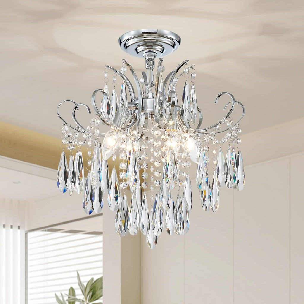 Luxe Black Chandelier — 4-Light - View 9