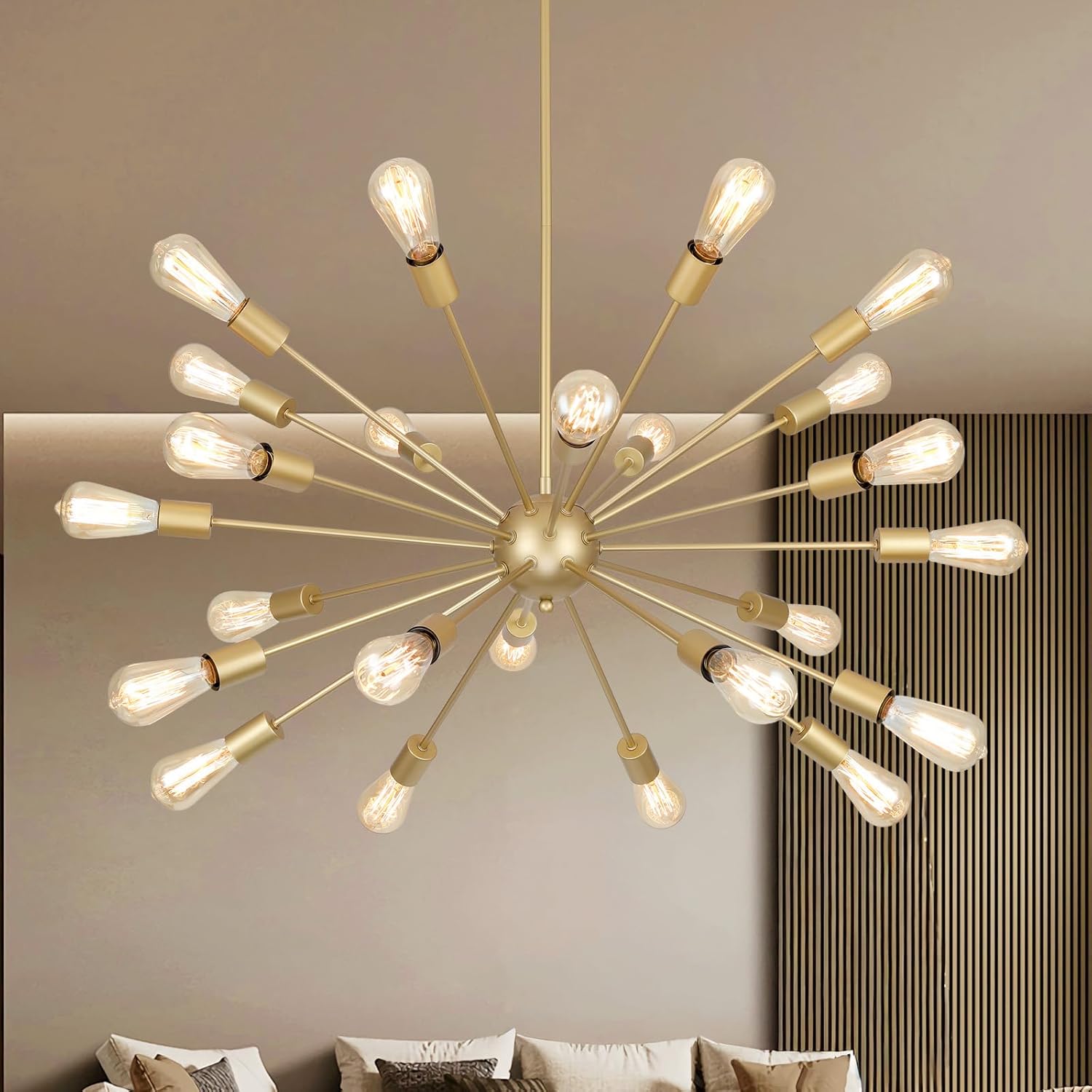Vintage Farmhouse Black Chandelier — 12-Light — Gold