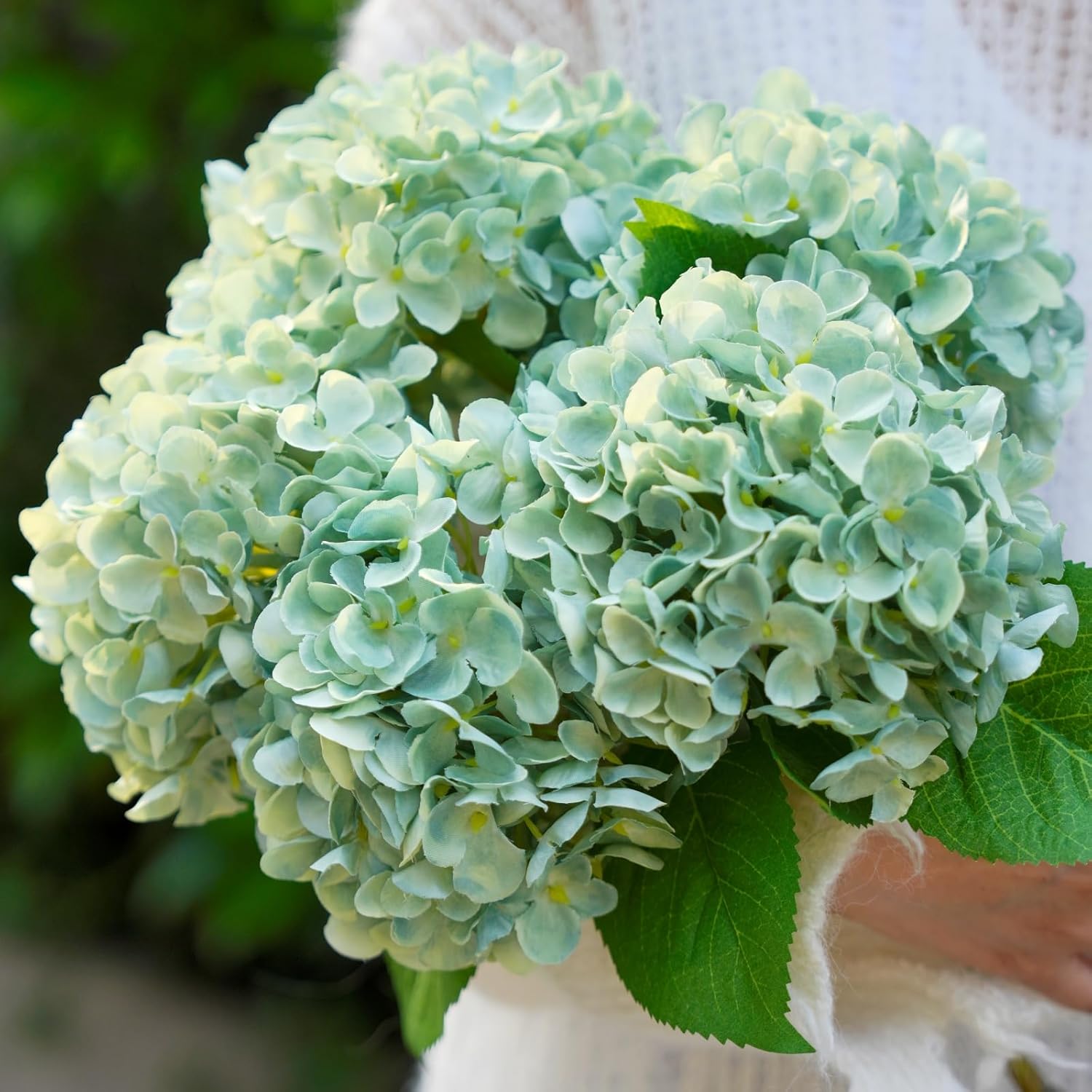 Beige Artificial Flowers — 5" — Matcha Green