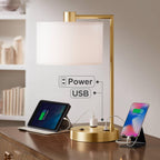 USB Charging Luxe Gold Table Lamp — 21" - View 9