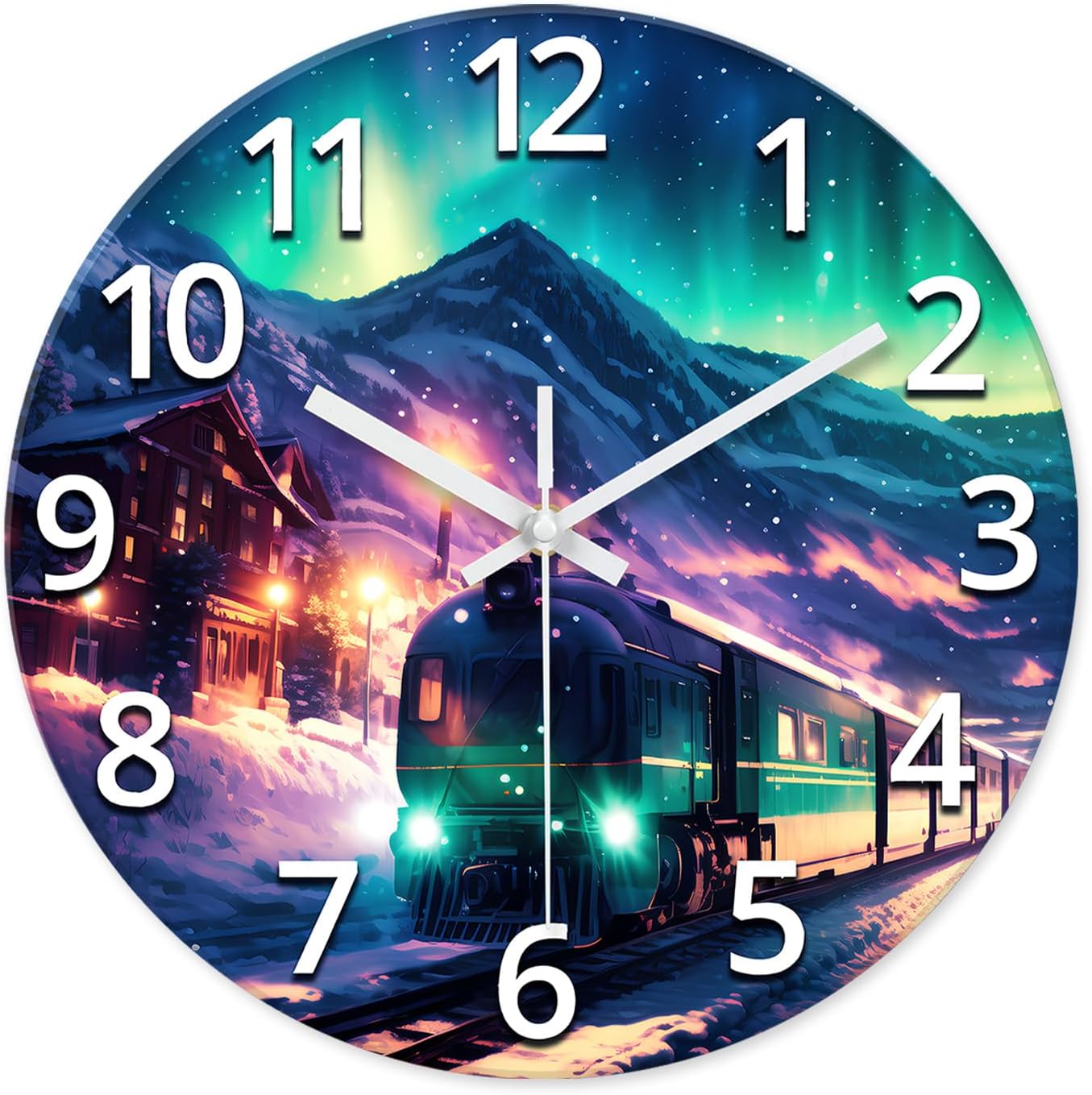 Battery Operated Modern Black Wall Clock — 16" — 12 Inch