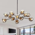 Vintage Farmhouse Black Chandelier — 6-Light — Black 12-Light