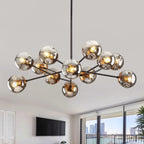 Vintage Farmhouse Black Chandelier — 6-Light — Black 12-Light