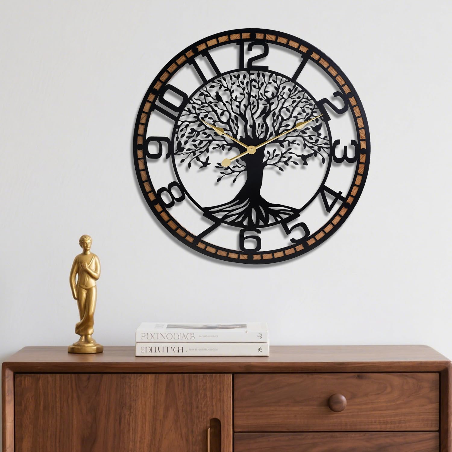 Battery Operated Mid-Century Metal Wall Clock — 24" — E