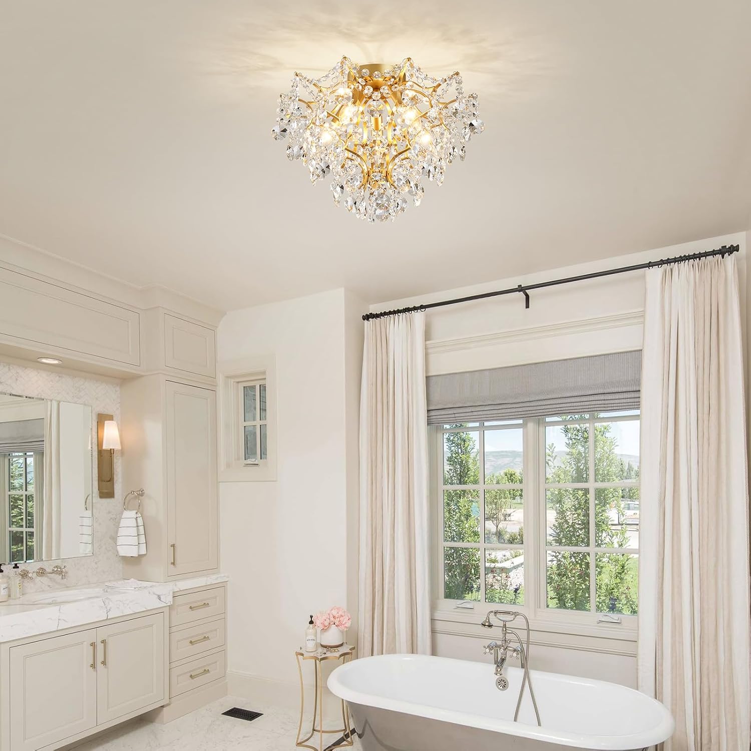 Luxe Black Chandelier — 5-Light - View 8